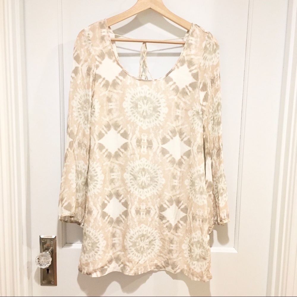 ⭐️ Winston White Bardot Dress Cream Tie Dye XS Boho - Picture 2 of 8